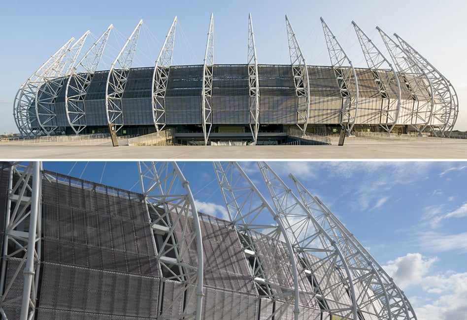 Estructura de acero en los estadios de fútbol mundiales